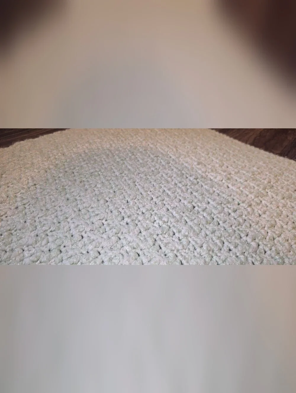 NEW Handmade Large Soft Stretchy Baby Blanket Mint Green Crocheted